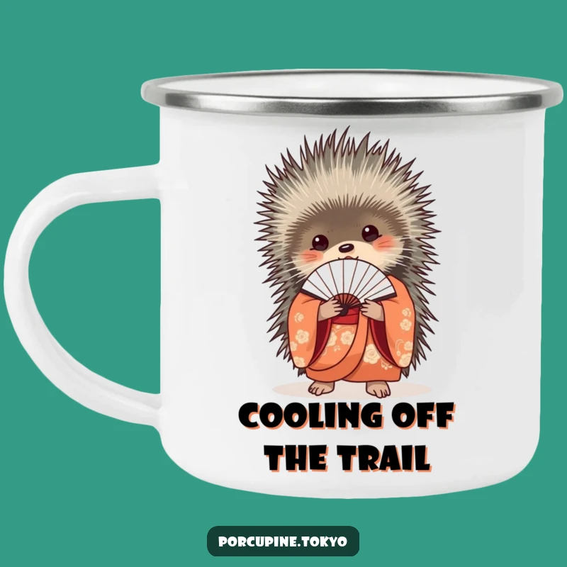 Funny Elegant Porcupine Kimono Camping Mug - Sophisticated Fan Outdoor