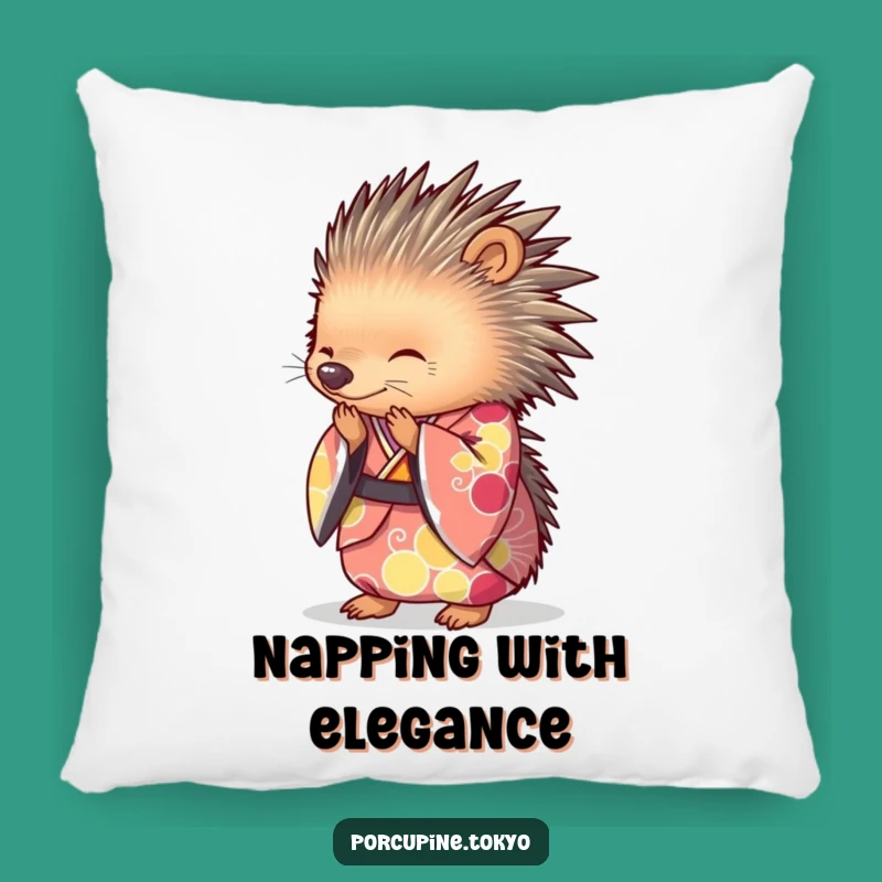 Funny Porcupine Kimono Pillow: Cozy Grace, a Hilarious Comfort Gift