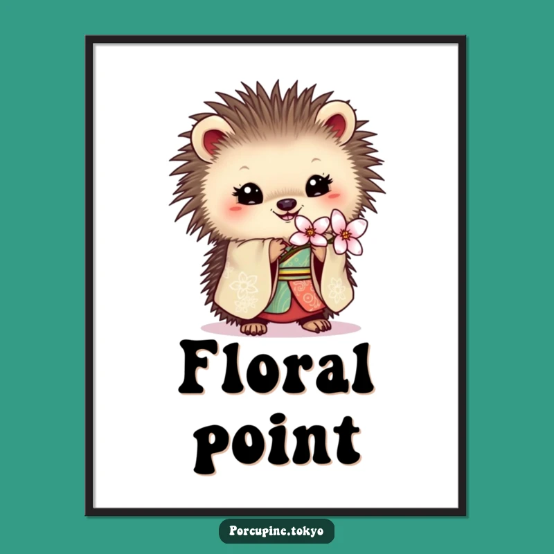 Funny Porcupine Kimono Digital Print: Elegant Beauty for Your Walls