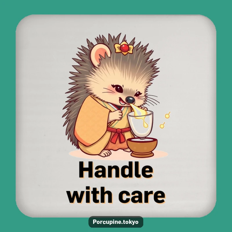 Funny Kimono Porcupine Coaster: Protect Furniture with Playful Art