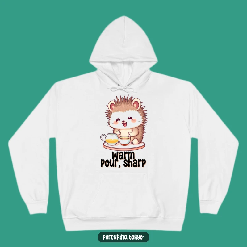 Cozy Funny Porcupine Tea Ceremony Hoodie: Warmth and Whimsy