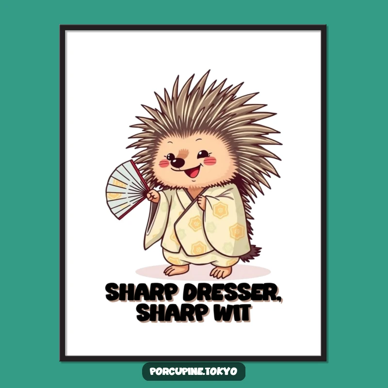 Free Printable Kimono Porcupine Wall Art: Funny Downloadable Decor for Whimsical Homes