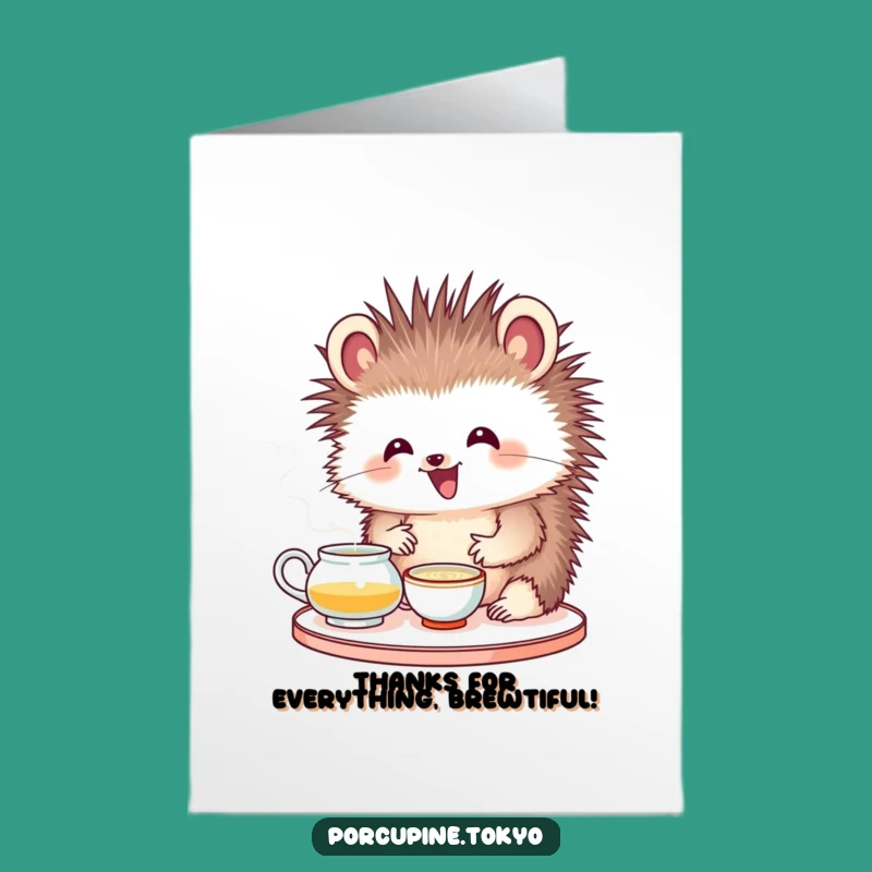 Free Printable Thank You Card: Porcupine Tea Ceremony Downloadable Gift