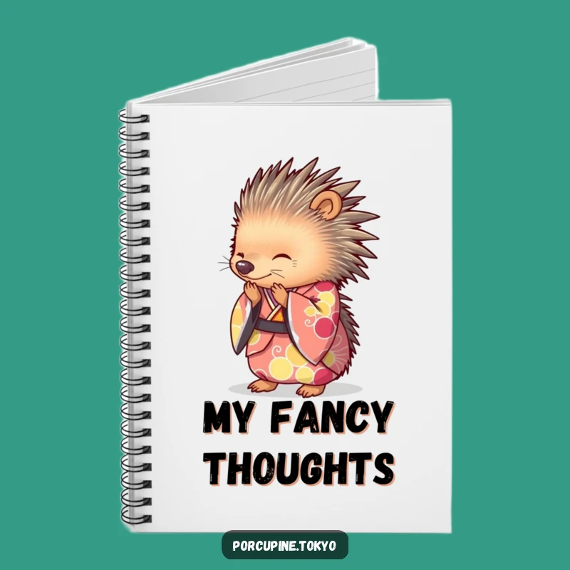 Funny Porcupine Kimono Notebook: Graceful Notes, Hilarious Cultural Journaling