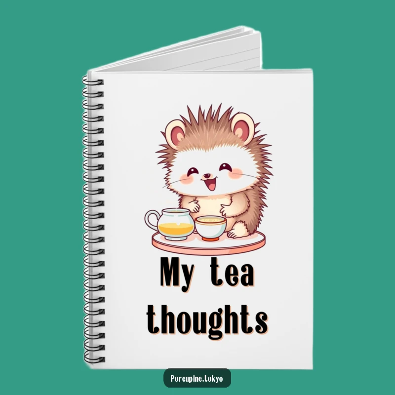 Funny Porcupine Tea Ceremony Notebook: Jot Down Thoughts with Calm