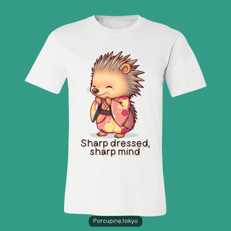 Funny Porcupine Kimono T-Shirt: Graceful Bow Tee, a Hilarious Gift