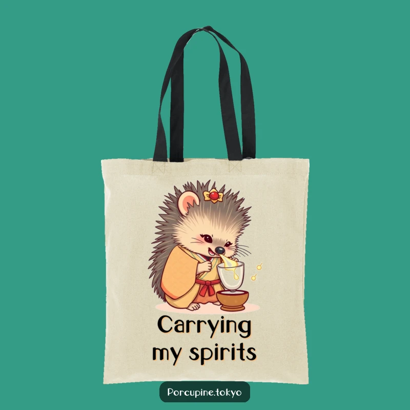 Funny Kimono Porcupine Tote Bag: Carry Your Laughs in Style